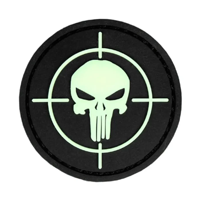 PATCH PVC PUNISHER ALVO PRETO E BRANCO